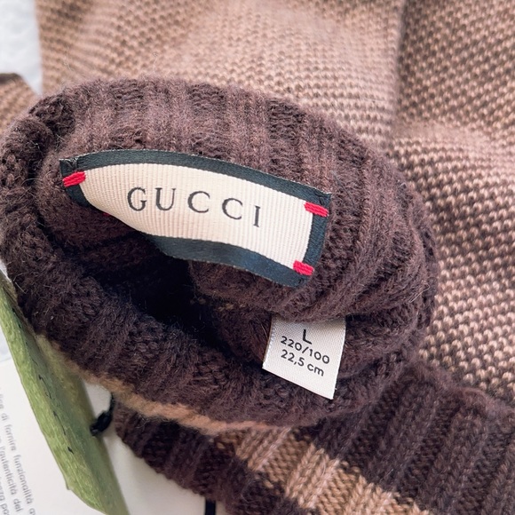 GUCCI GG CASHMERE FINGERLESS GLOVES - Picture 10 of 16